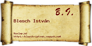 Blesch István névjegykártya